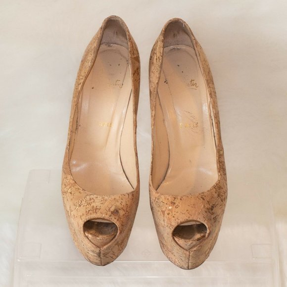 Christian Louboutin Brown Highness Cork Platform - Picture 11 of 15